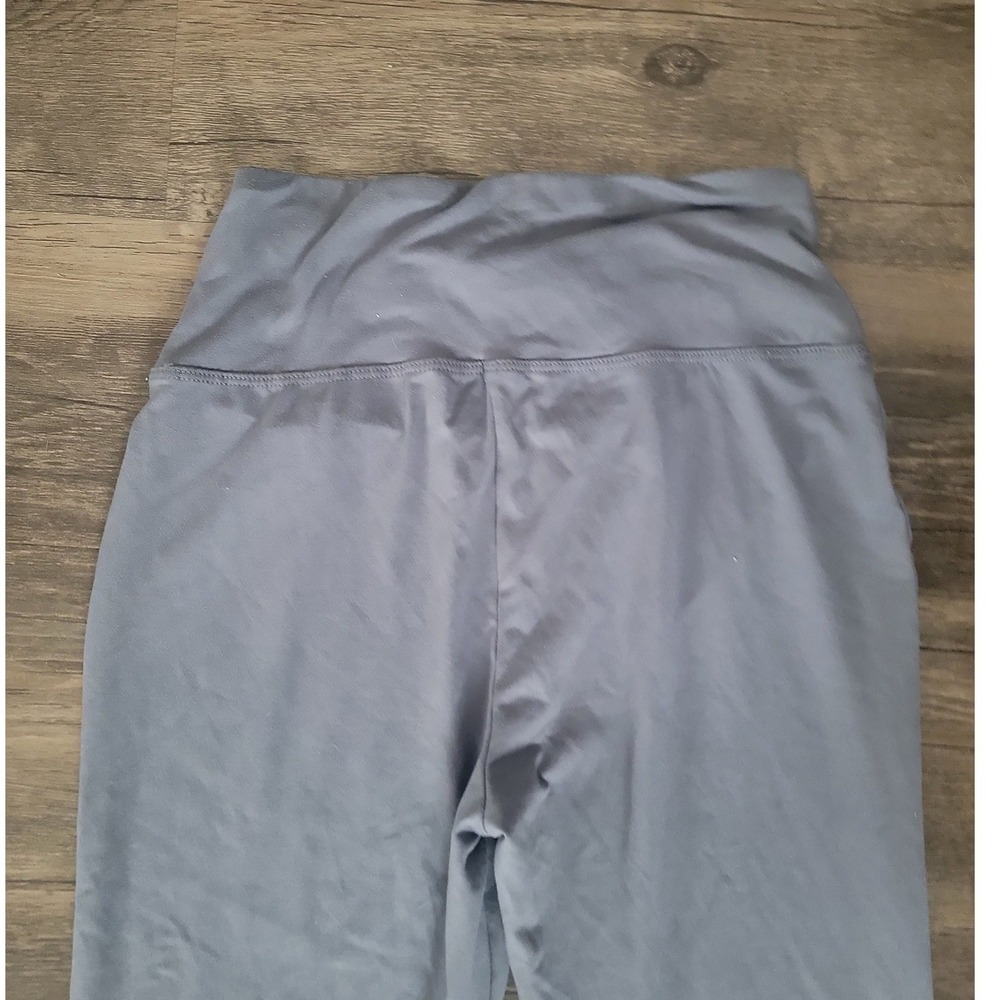 Unbranded Women Gray Crossover Waist Flare Yoga Pants Bell Bottom Leggings S - Picture 4 of 5